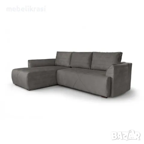 Ъглов диван мини Далас тъмно сив Wolf1409 -10% ДО КРАЯ НА МЕСЕЦА!, снимка 2 - Дивани и мека мебел - 49941448