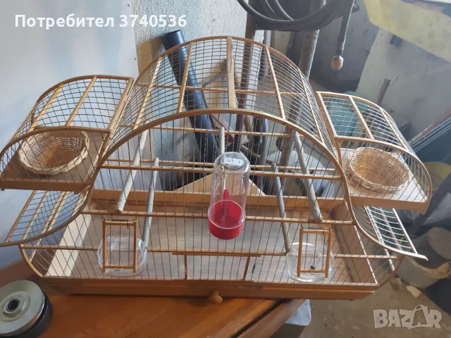 Голяма волиера, кафез, клетка за птици от парено дъбово дърво, снимка 4 - Други - 47769352