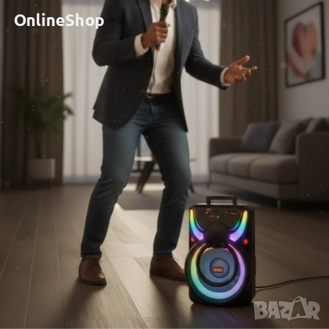 Преносима акумулаторна тонколона -8.5 инча Bluetooth караоке, снимка 6 - Тонколони - 52807302