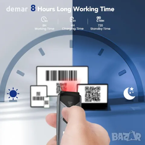 Еyoyo 1D и 2D Bluetooth баркод скенер, мини преносим 3-в-1 четец с Bluetooth, снимка 5 - Друга електроника - 49843935