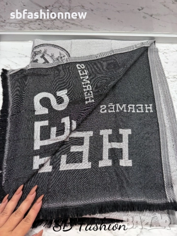 Hermes, Chanel двулицев шал, снимка 3 - Шалове - 52487973