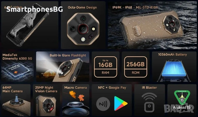 Ulefone Armor X16 Pro 5G 16GB RAM 256GB ROM с IP68 защита, снимка 11 - Други - 53796122