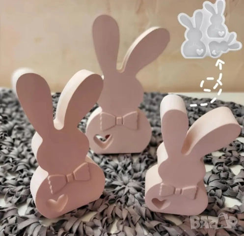 Молд зайци 3 размера, снимка 11 - Форми - 53257760