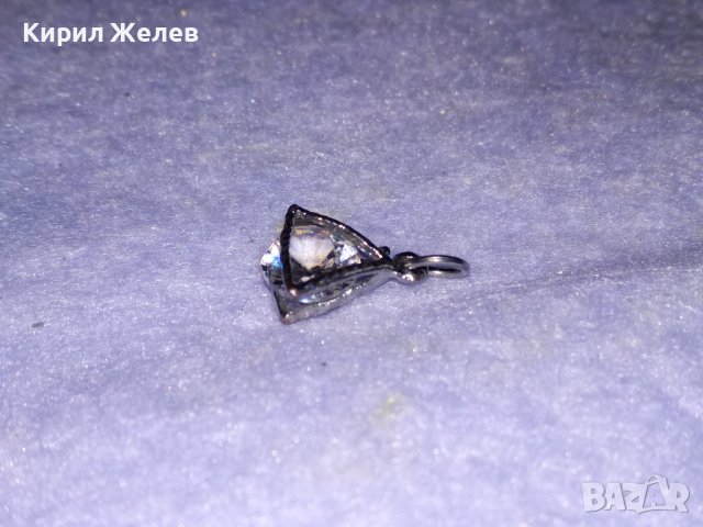 ПОСРЕБРЕН МЕДЕН АРТ МЕДАЛЬОН с ВГРАДЕН БРИЛЯНТНО ФАСЕТИРАН ИСКРЯЩ ЦИРКОН и СТОМАНЕНА ХАЛКИЧКА 19312, снимка 9 - Колиета, медальони, синджири - 39226440