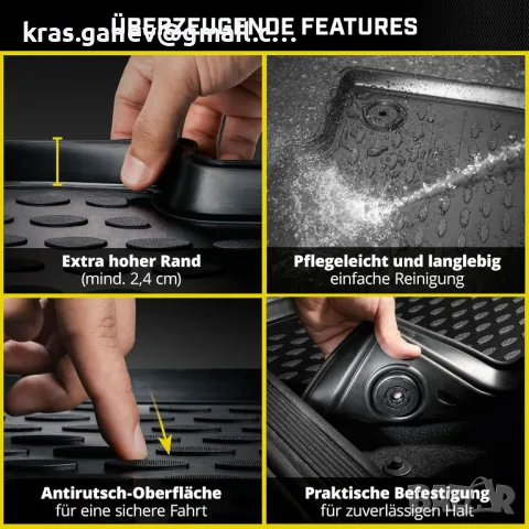 Walser XTR гумени стелки за кола, за Tesla Model S, снимка 4 - Аксесоари и консумативи - 49828128