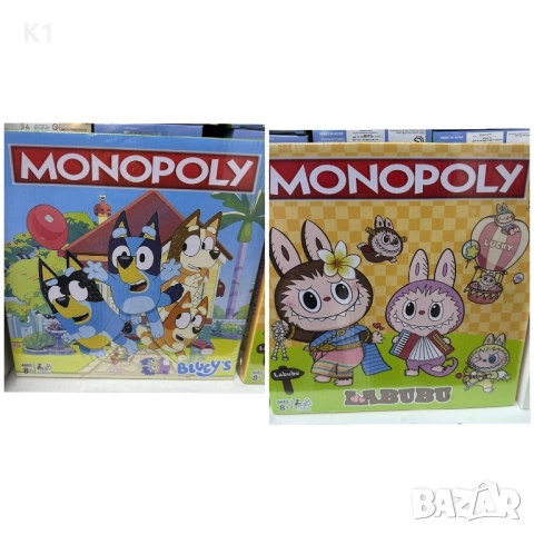 Монополи игра Лабубу/Блуи и Бинго Monopoly