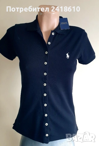 POLO Ralph Lauren Pique Cotton Stretch Womens Size  / S НОВО! ОРИГИНАЛ! Дамска Тениска!, снимка 4 - Тениски - 53424198