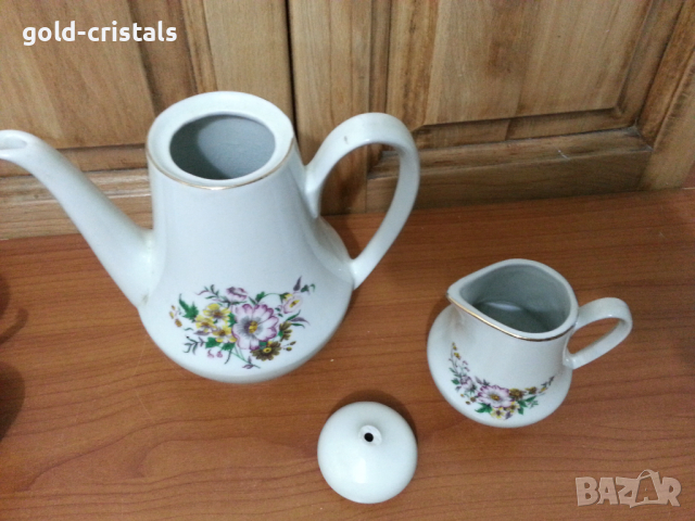 Стар български порцелан кана чайник латиера, снимка 6 - Антикварни и старинни предмети - 36118905