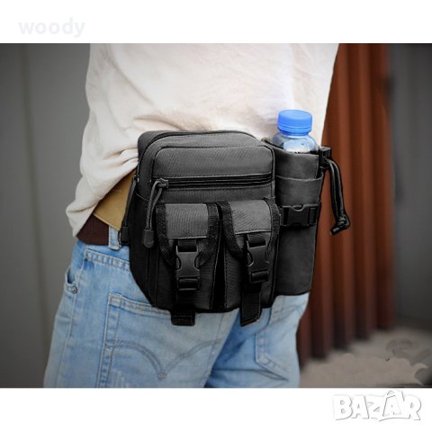 Тактическа чанта с колан ALPINE, Черен цвят, снимка 10 - Екипировка - 41717982