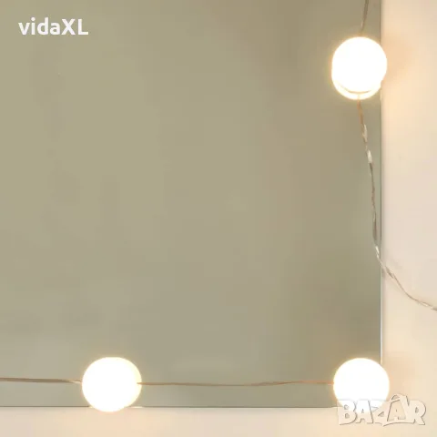 vidaXL Тоалетка с LED, бетонно сива, 86,5x35x136 см, снимка 7 - Маси - 56147807