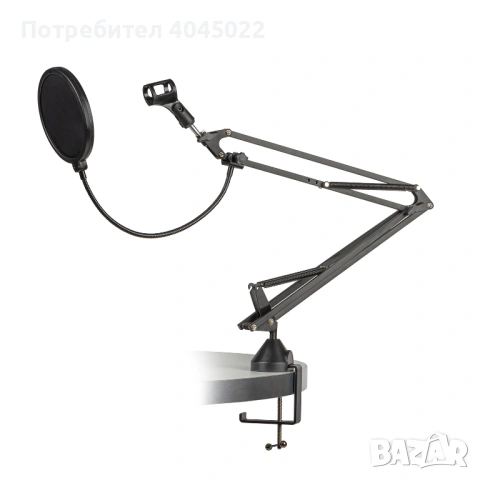 Поп филтър + boom arm стойка за микрофон