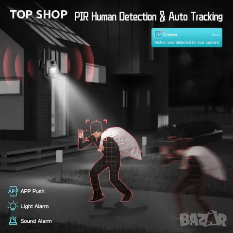 BEENOCAM 4K соларна автономна въртяща се камера със соларен панел, снимка 9 - Камери - 48774454