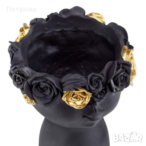 Кашпа-15х19 см./черна кашпа/черна саксия, снимка 2 - Саксии и кашпи - 44620031