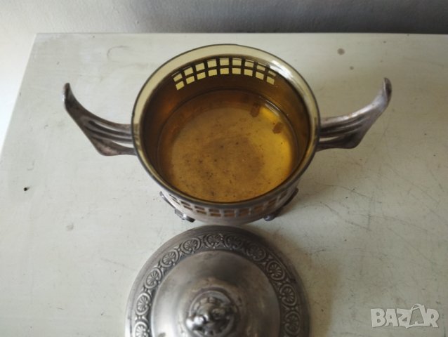 посребрена метална захарница арт нуво, снимка 5 - Други ценни предмети - 41929768