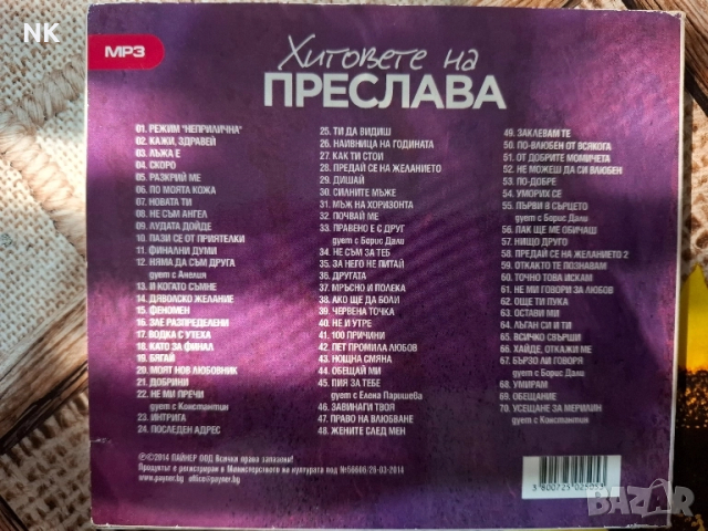 ХИТОВЕ НА ПРЕСЛАВА-МР3, снимка 2 - CD дискове - 51491143