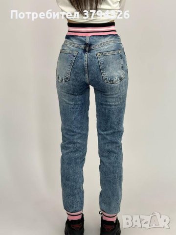 Модерни дънкови панталони с висока талия цвят син,сив, снимка 2 - Дънки - 41746220