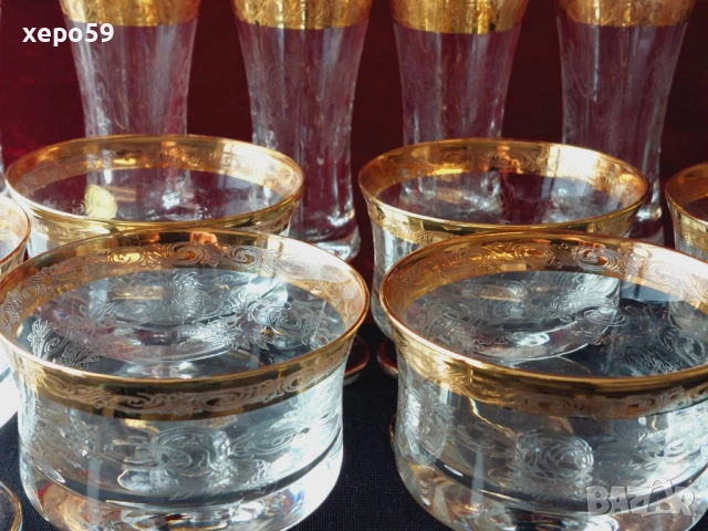 Кристални чаши,модел Murano Medici,отлично състояние,6 за десерти и 5 за вино, снимка 5 - Чаши - 52496712