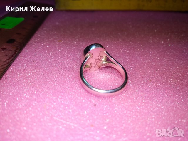 ВЕЛИКОЛЕПЕН СКЪПОЦЕНЕН СРЕБЪРЕН ПРЪСТЕН СРЕБРО 925 BG с ГОЛЯМ ПОЛИРАН КАРНЕОЛ РЪЧНА АРТ РАБОТА 42082, снимка 6 - Пръстени - 44314942