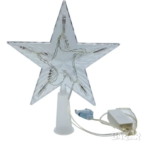 Светеща коледна звезда връх за елха, снимка 1
