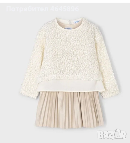 Комбинирана рокля Майорал с пуловер и пайети 98 размер 