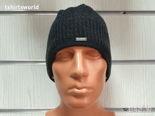 Нова мъжка зимна шапка MAREX в тъмносив цвят, снимка 6 - Шапки - 47937009