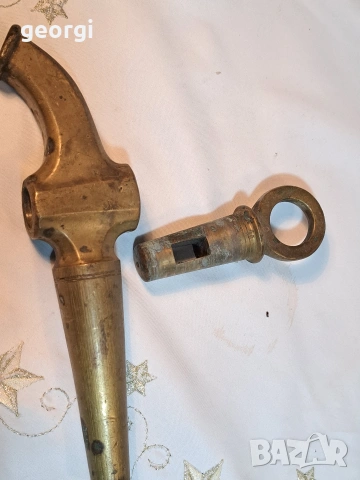 стар месингов кран канела за буре 34/1, снимка 3 - Антикварни и старинни предмети - 53565502