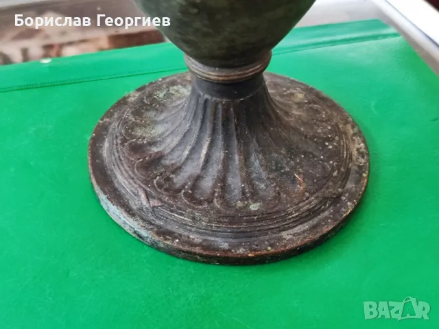 Стара метална ваза амфора, снимка 8 - Антикварни и старинни предмети - 50031080