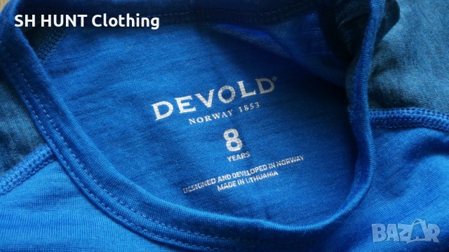 DEVOLD BREEZE KID T-SHIRT 100% Merino Wool размер 8 г / 128 см детска тениска - 301, снимка 7 - Детски тениски и потници - 41629950