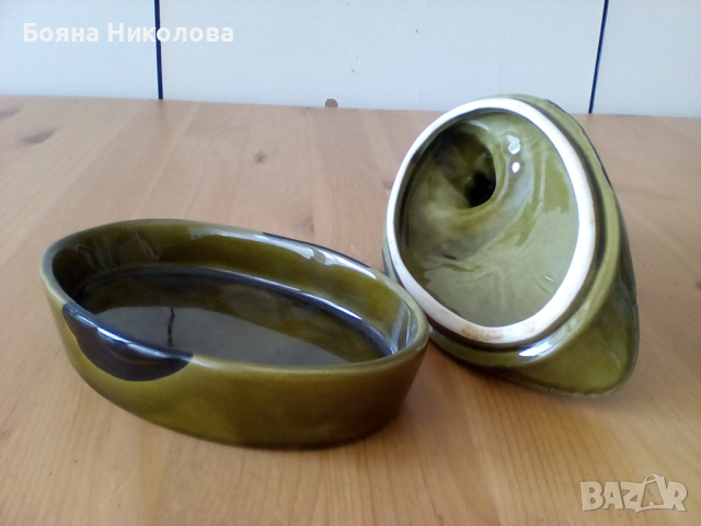 Керамичен съд с капак, терин (Майкъл Коган) - колекционерски, снимка 4 - Антикварни и старинни предмети - 36156236