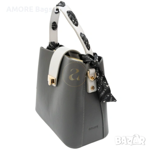 Класическа дамска чанта AMORE Isabella - Gray, снимка 2 - Чанти - 53585734