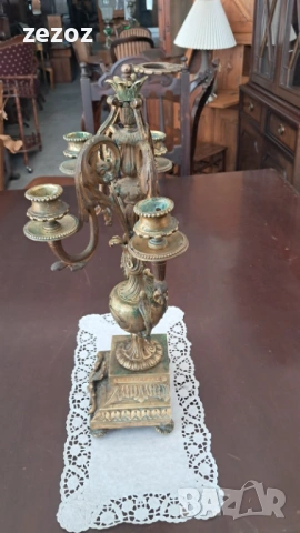 Свещник месинг Ар Нуво, снимка 6 - Декорация за дома - 53681928