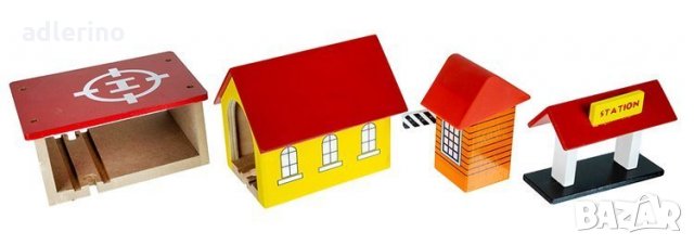  Дървена железопътна линия - 89 елемента Ново, снимка 9 - Коли, камиони, мотори, писти - 34159391