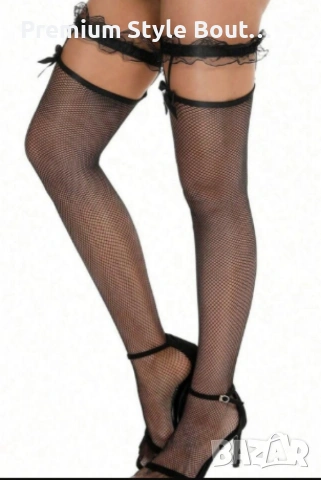 Мрежести чорапи с акцент панделка, снимка 5 - Дамски чорапи - 53796536