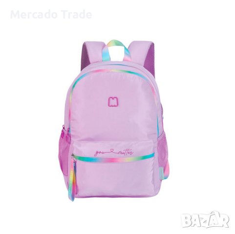 Ученическа раница Mercado Trade, За момичета, Цветна дъга, Лилав