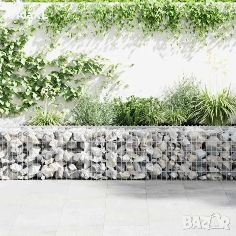 vidaXL Габионна стена с капаци, поцинкована стомана, 300x50x50 см, снимка 3 - Огради и мрежи - 56146128