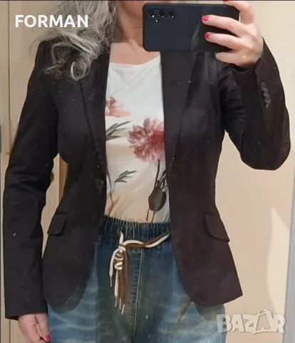Тъмнокафяво вталено СТИЛНО и ЕЛЕГАНТНО сако, снимка 1