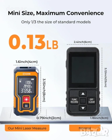 CIGMAN Лазерен далекомер на разстояние до 80 метра, 300mAh, снимка 3 - Други инструменти - 53429819