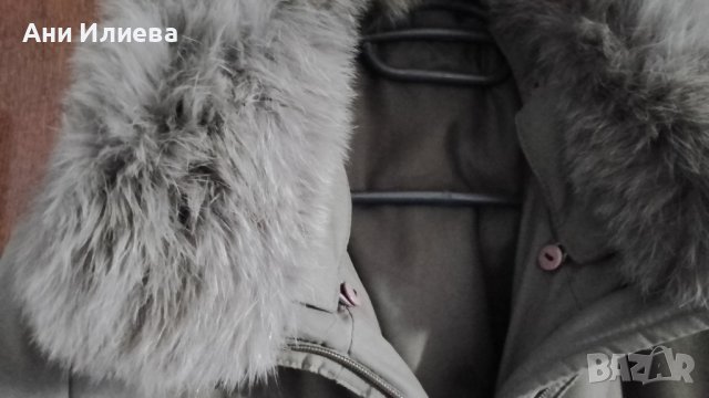 Военно зелено дамско яке с естествен косъм , снимка 3 - Якета - 39362573