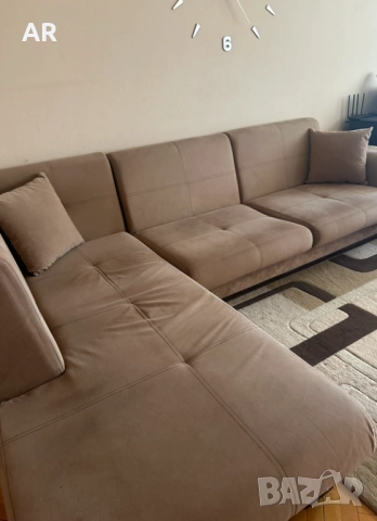Ъглов диван с табуретка , снимка 5 - Дивани и мека мебел - 51544732