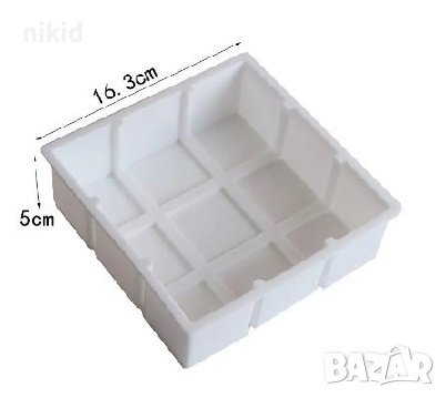 квадрат на квадрати рубик тава силиконов молд силиконова форма за пай кекс мус десерт сладкиш, снимка 3 - Форми - 41534332