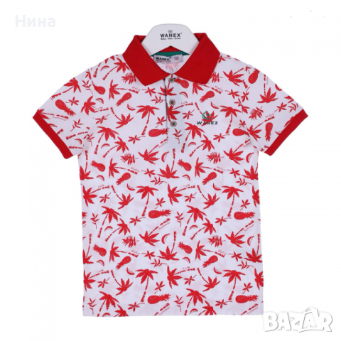 Тениска Hawai с якичка в червено
