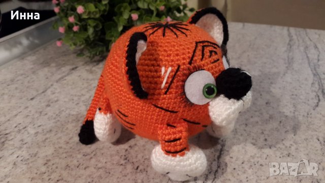 Символ на 2022 г. ТИГЪРЧЕ (оранжево), Плетена играчка, Ръчно изработена, Перфектен подарък, снимка 9 - Плюшени играчки - 34724060