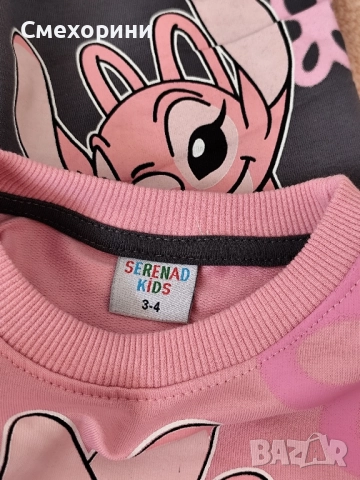 Детски комплекти Стич, памук и ликра, за момиченца от 3г до 8г , снимка 3 - Детски комплекти - 52480607