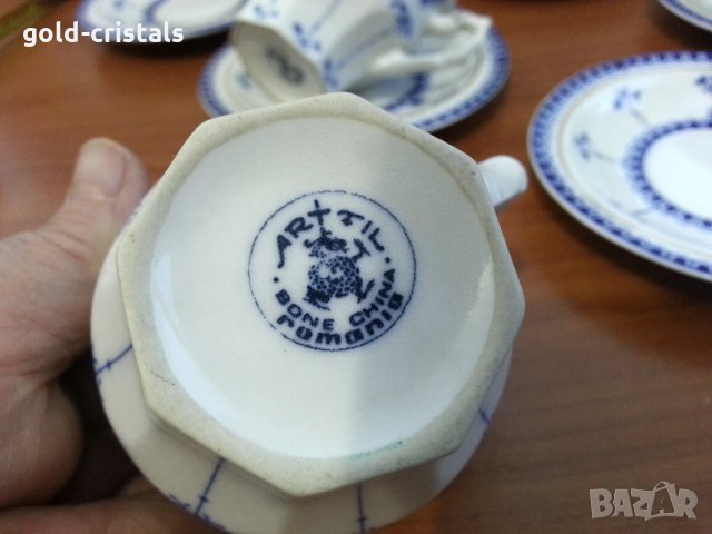 Стар сервиз фин костен порцелан, снимка 6 - Антикварни и старинни предмети - 35927502