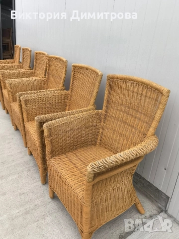 Комплект ратан - 6 броя кресла, снимка 4 - Градински мебели, декорация  - 53586992