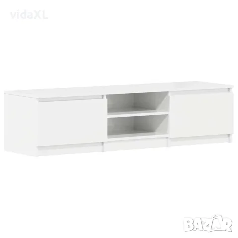 vidaXL ТВ шкаф, бял гланц, 140x40x35,5 см, инженерно дърво