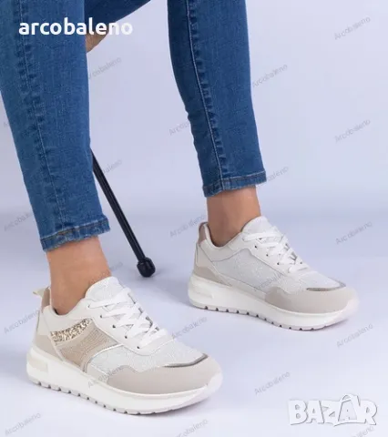 Дамски маратонки, декорирани с блясък и циркони Savina, 3цвята , снимка 4 - Маратонки - 49033409