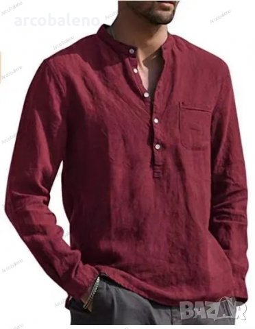 Мъжка ежедневна риза с дълъг ръкав, 6цвята - 023, снимка 6 - Ризи - 39799122