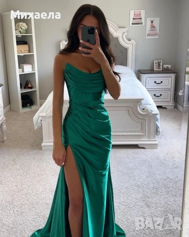 Дълга сатенена рокля - различни цветове - 37€, снимка 4 - Рокли - 53470055