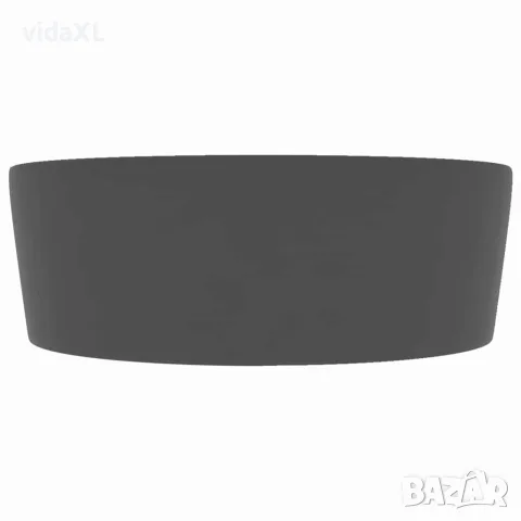 vidaXL Луксозна мивка с преливник тъмносив мат 36x13 см керамика, снимка 4 - Мивки - 56146113